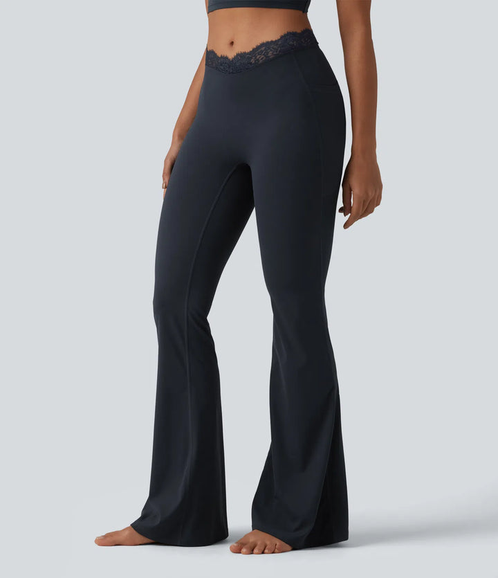 Flex Fala — Flare Legginsy | Granatowy
