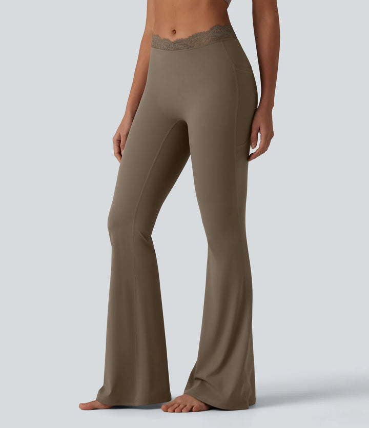 Flex Fala — Flare Legginsy | Taupe