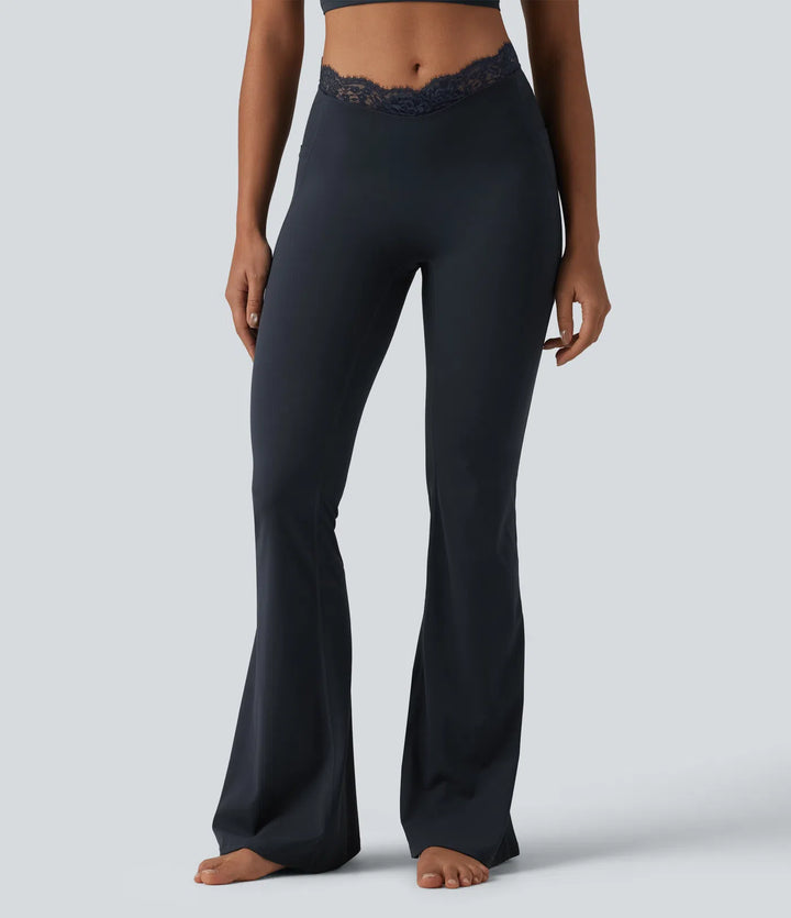Flex Fala — Flare Legginsy | Granatowy