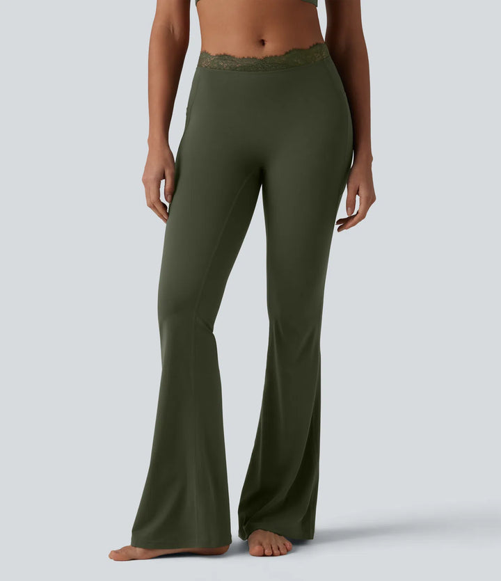 Flex Fala — Flare Legginsy | Oliwkowy