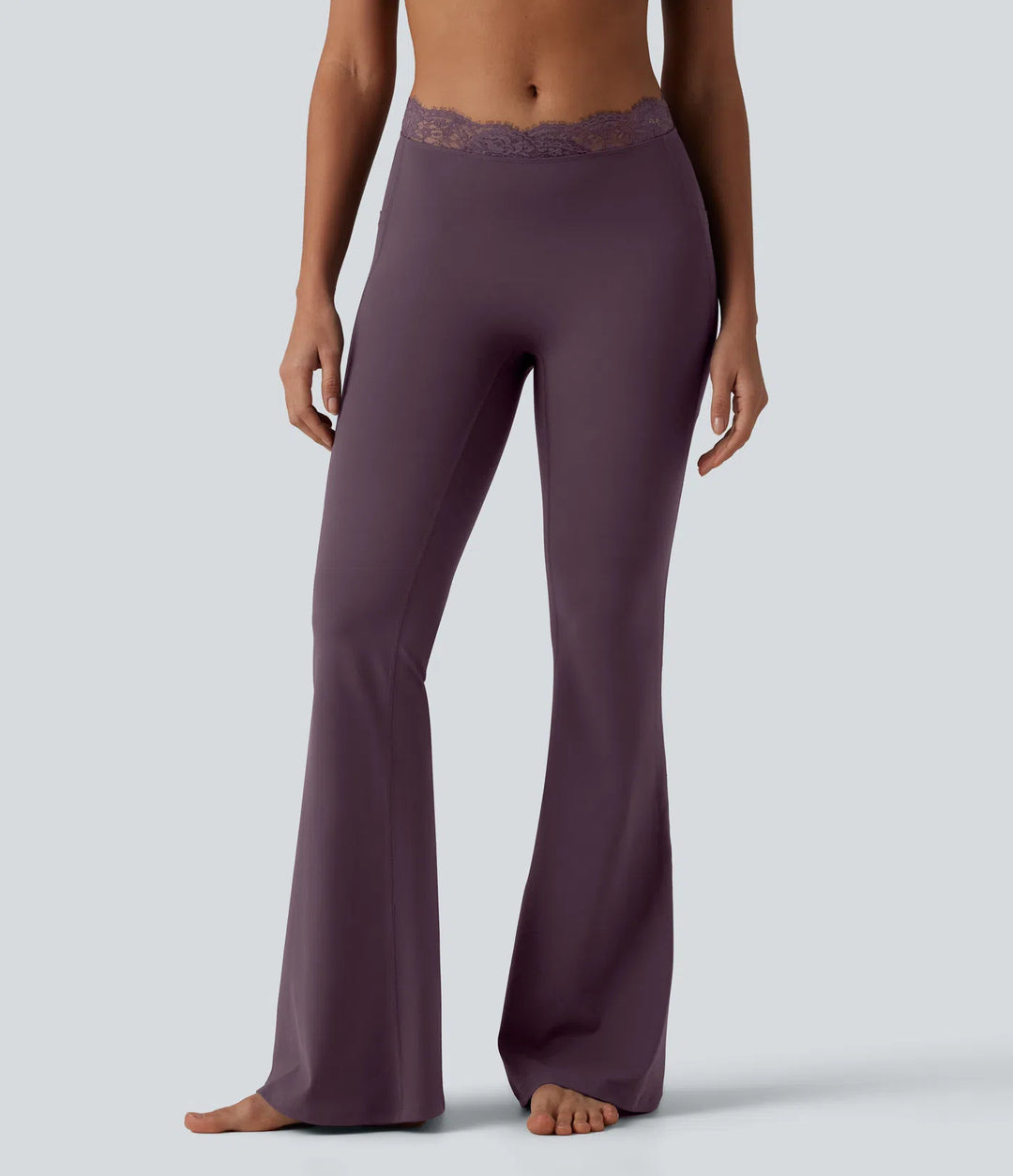 Flex Fala — Flare Legginsy | Śliwkowy