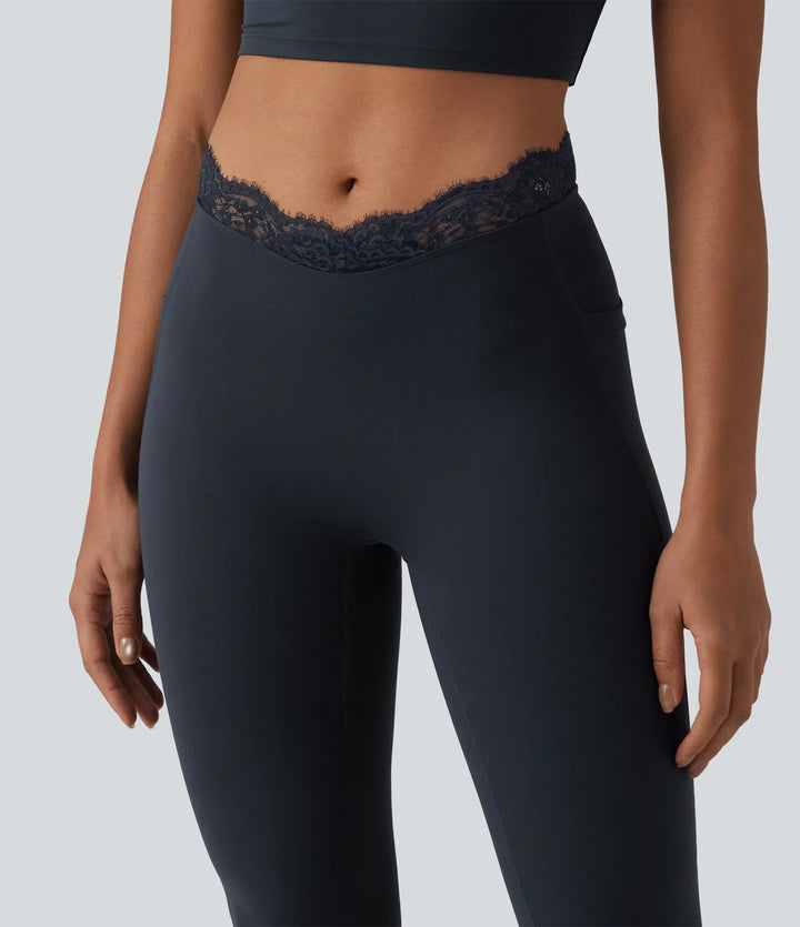 Flex Fala — Flare Legginsy | Granatowy