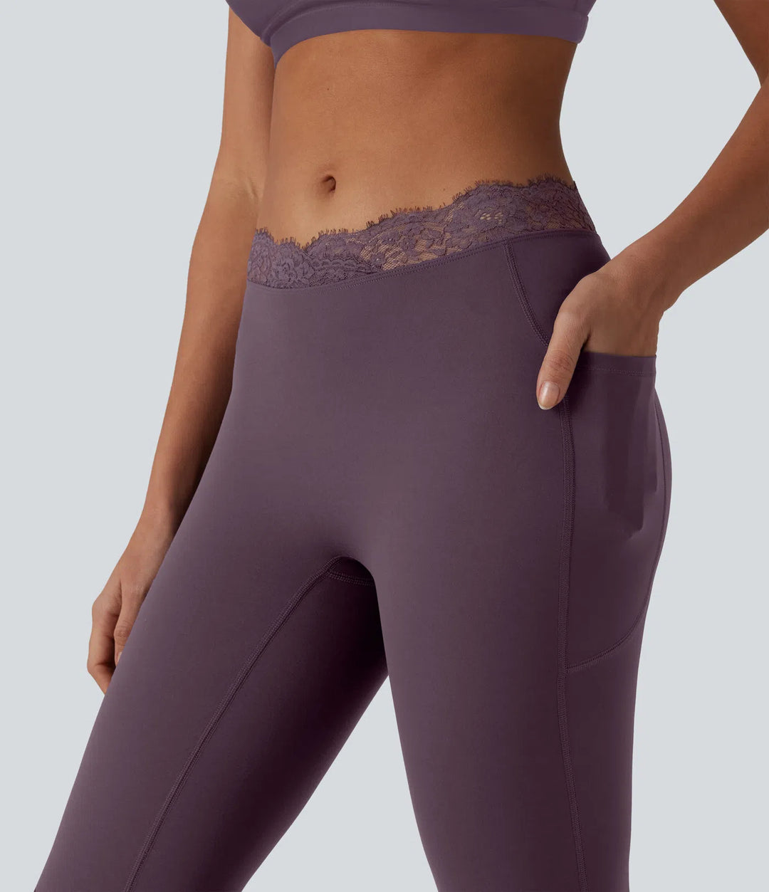 Flex Fala — Flare Legginsy | Śliwkowy