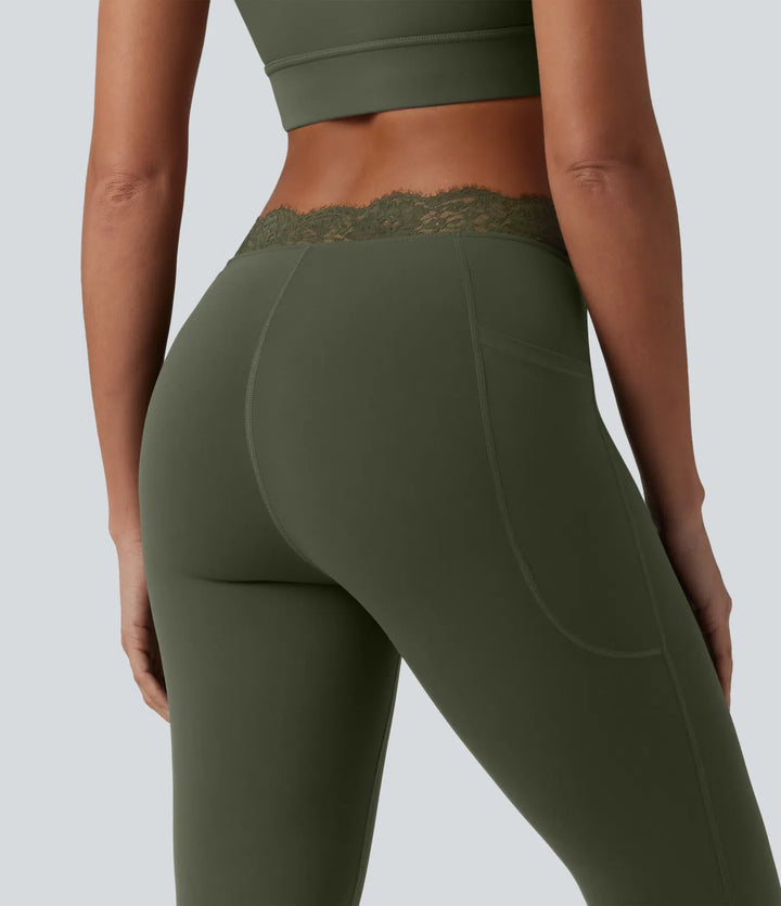 Flex Fala — Flare Legginsy | Oliwkowy