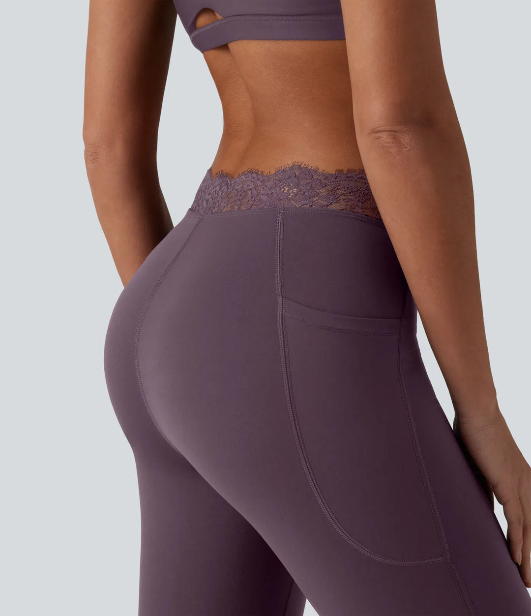 Flex Fala — Flare Legginsy | Śliwkowy