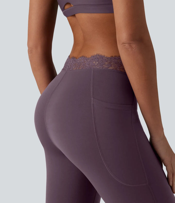 Flex Fala — Flare Legginsy | Śliwkowy