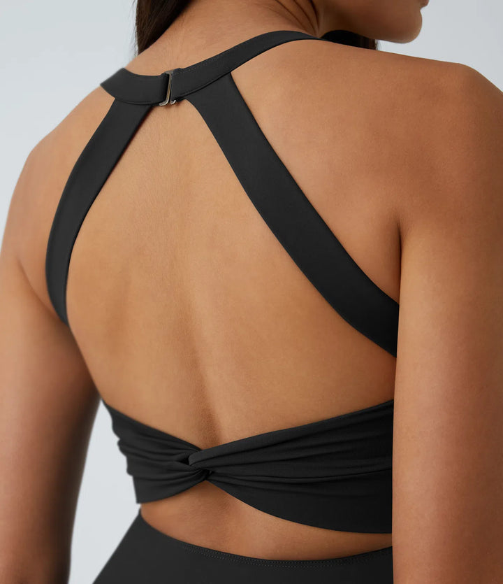 Flex Tango — Sukienka Aktywna z Krzyżowanymi Plecami | Czarny