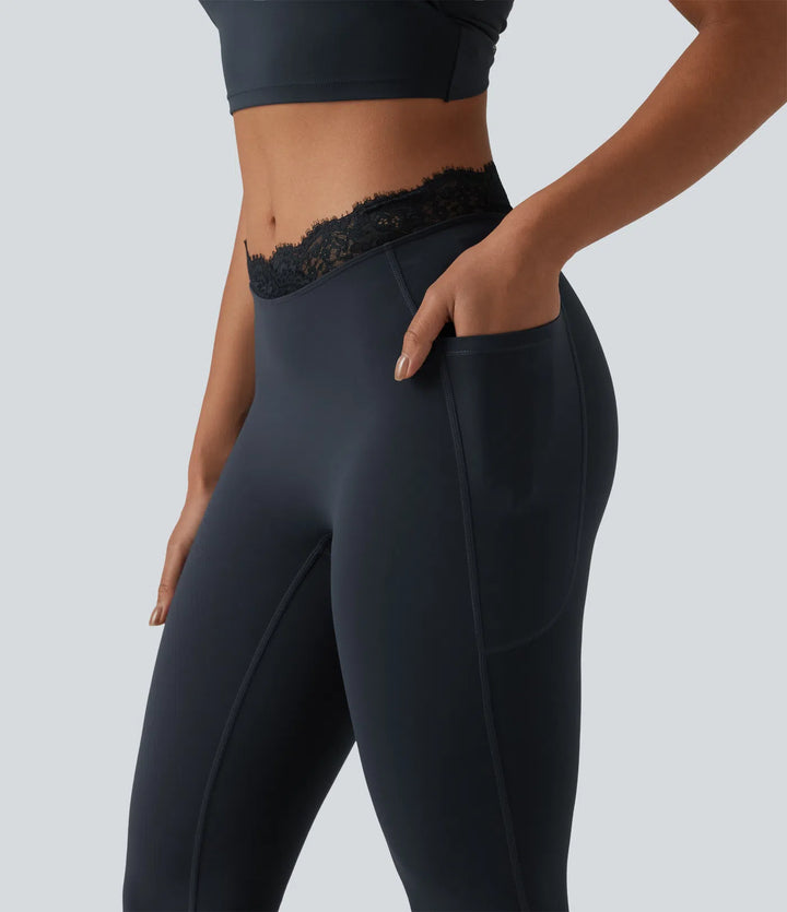 Flex Fala — Flare Legginsy | Granatowy