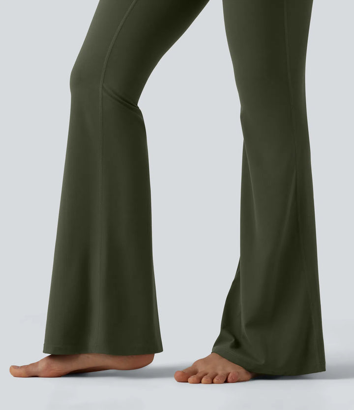 Flex Fala — Flare Legginsy | Oliwkowy