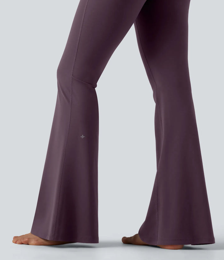 Flex Fala — Flare Legginsy | Śliwkowy