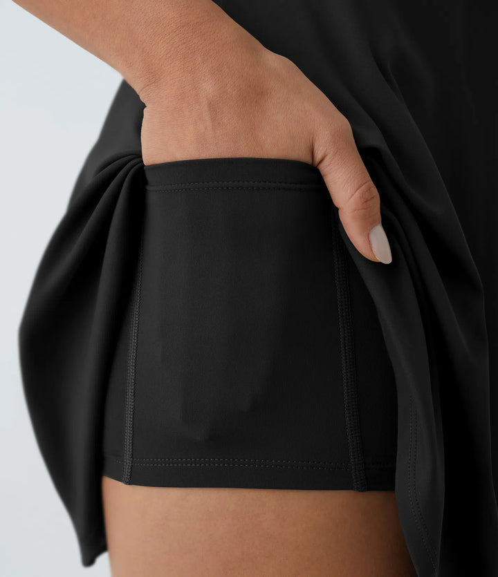 Flex Tango — Sukienka Aktywna z Krzyżowanymi Plecami | Czarny