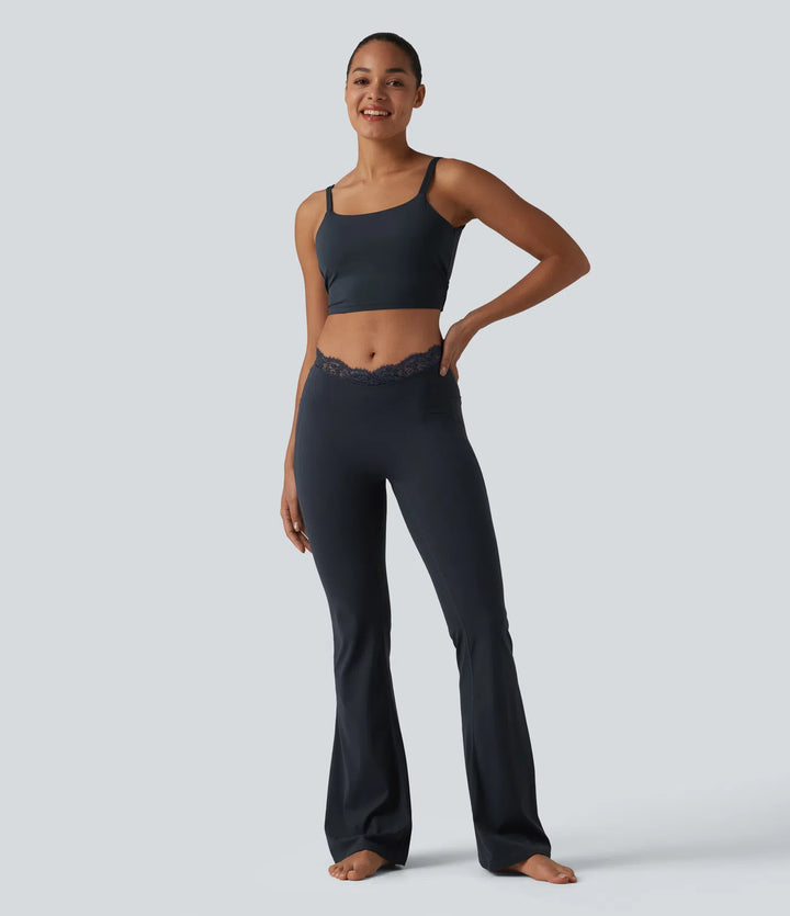 Flex Fala — Flare Legginsy | Granatowy