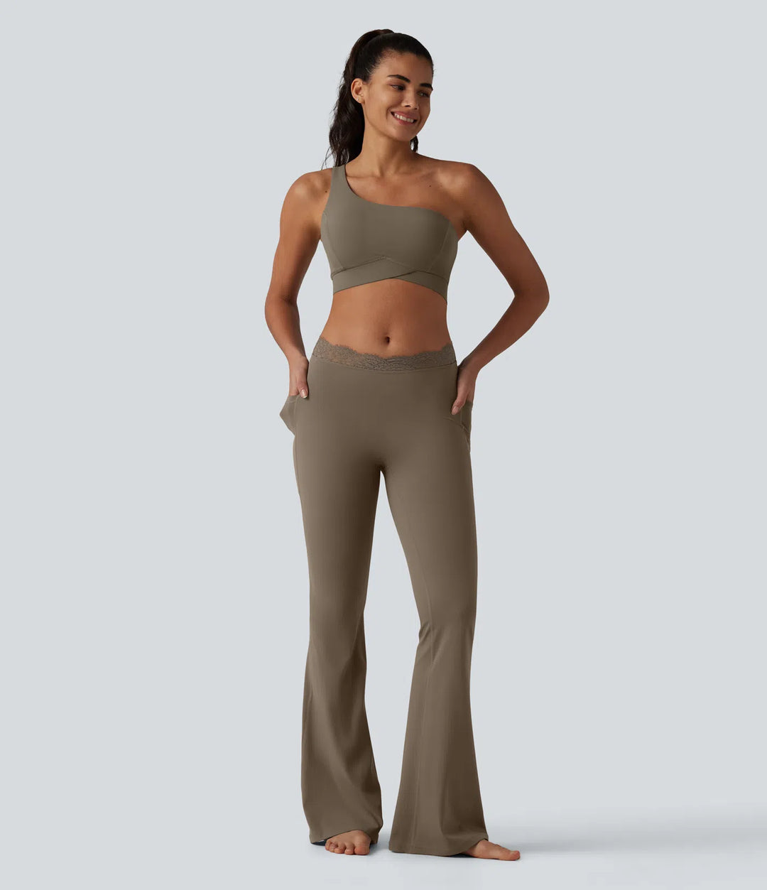 Flex Fala — Flare Legginsy | Taupe