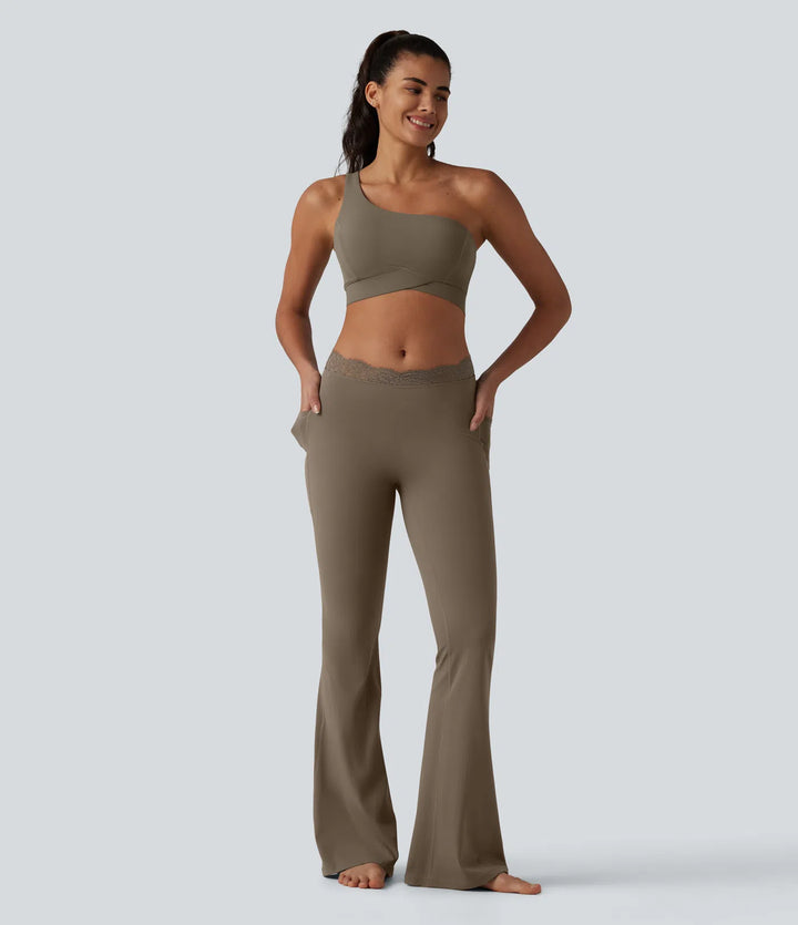 Flex Fala — Flare Legginsy | Taupe