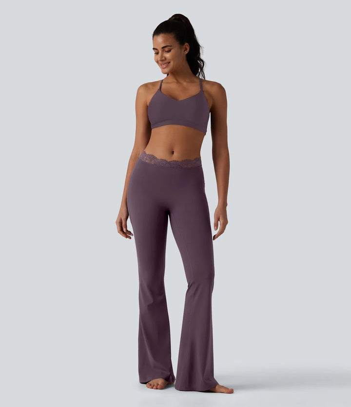 Flex Fala — Flare Legginsy | Śliwkowy